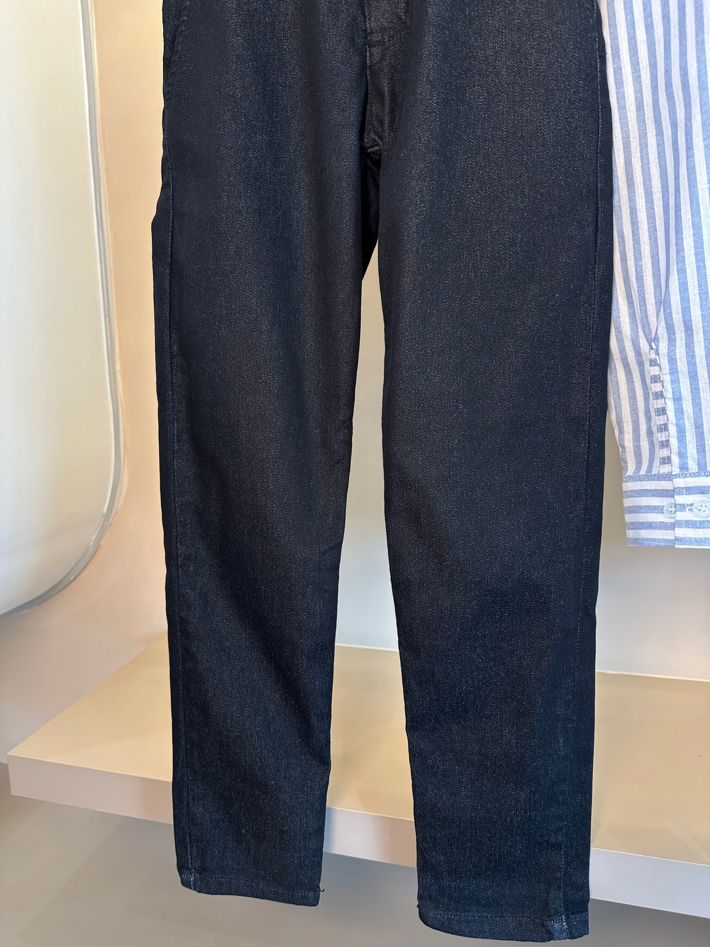 Conjunto Infantil Camisa Algodão Luhi Delavê e Calça Social Sarja Flex Preta - Dame