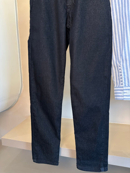 Conjunto Infantil Camisa Algodão Luhi Delavê e Calça Social Sarja Flex Preta - Dame