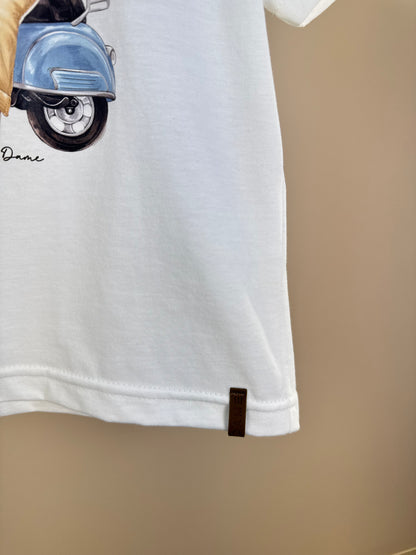 Camiseta Infantil Teddy Lambreta Off White - Dame