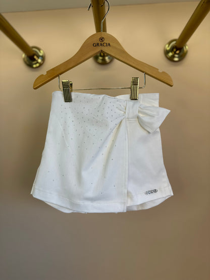 Shorts-saia Infantil Laço Lateral Off White - Momi