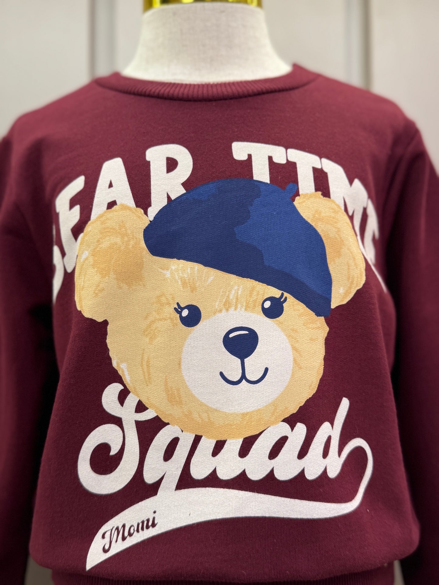 Conjunto Infantil Moletom Casaco Urso e Calça Cramberry - Momi