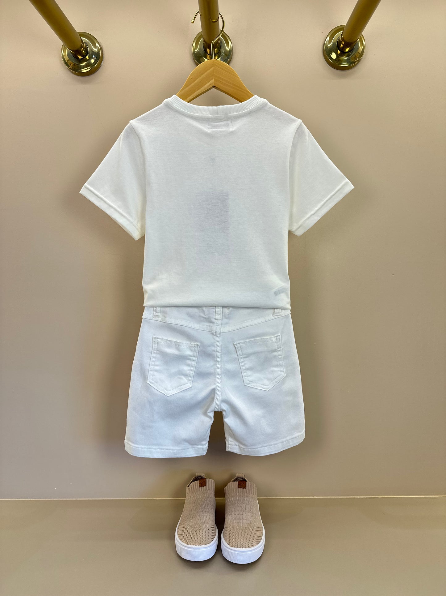 Camiseta Infantil Algodão Teddy Jaqueta Off White - Dame