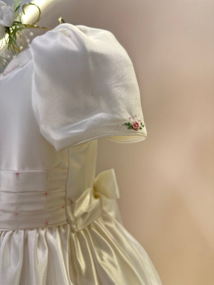 Vestido Infantil Bordados Rococó Francês Off White - Mio bebê