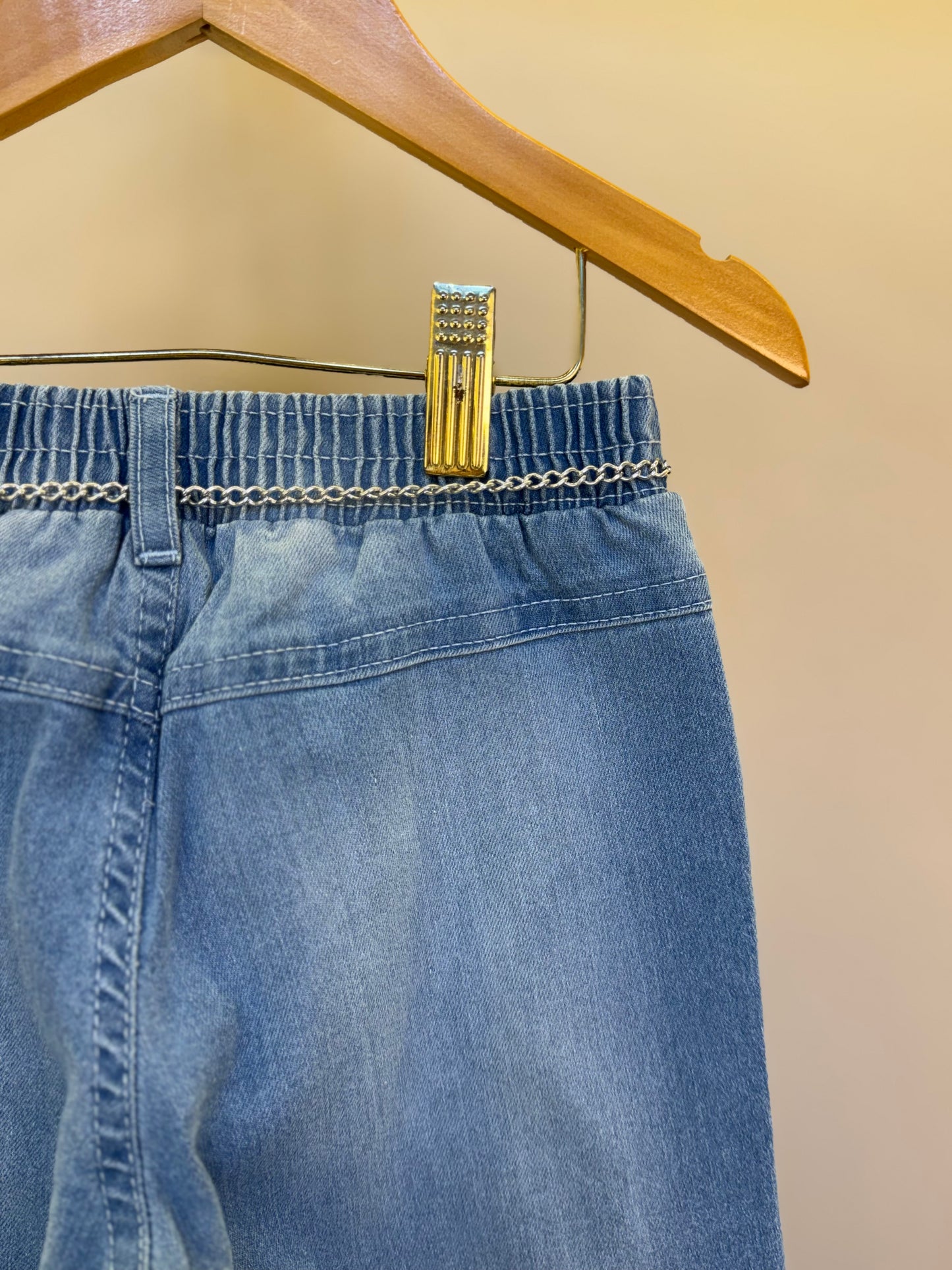 Calça Jeans Infantil  Wide Cargo Com Cinto - Gabriela Aquarela