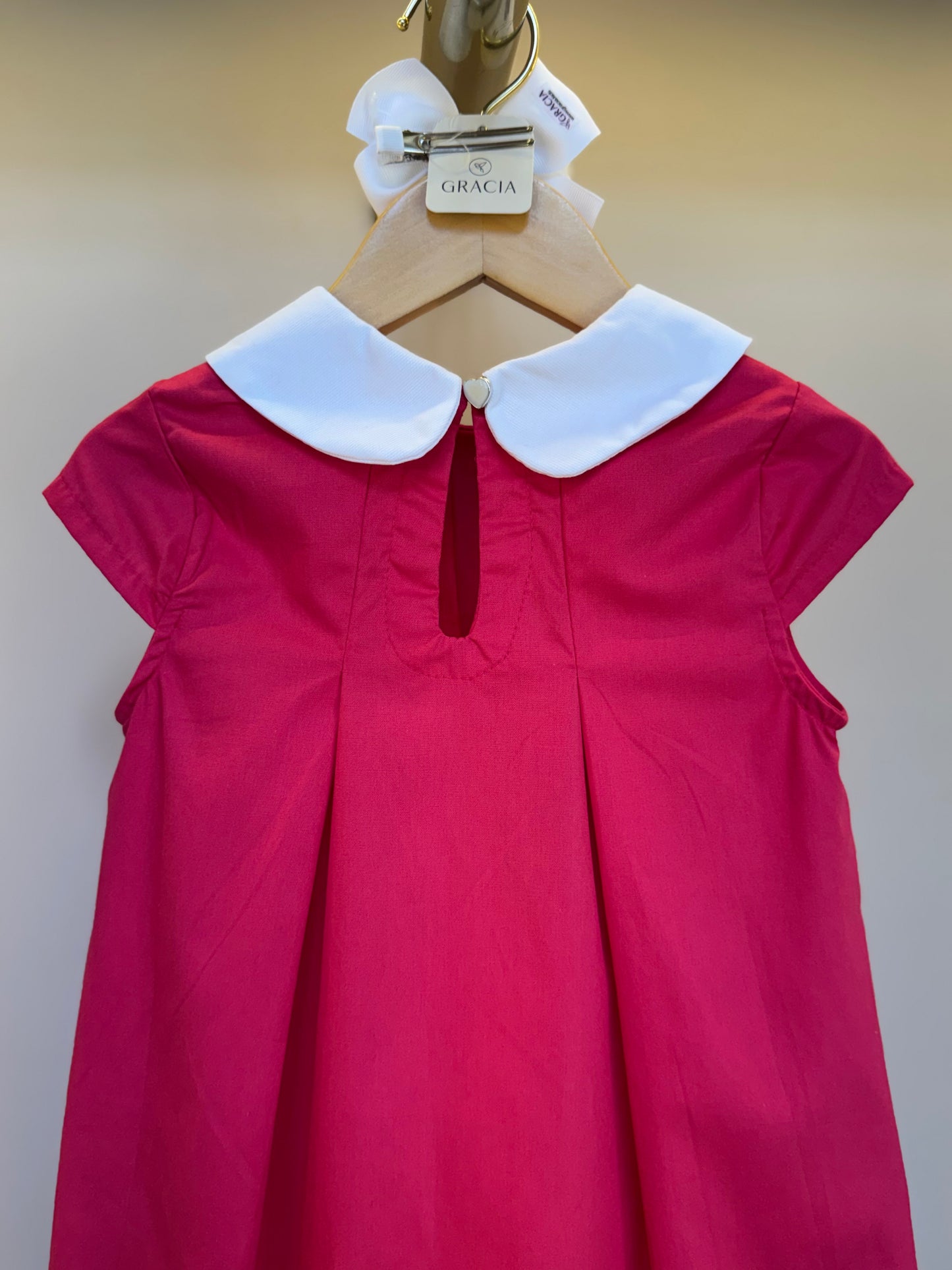 Vestido Infantil Jumper Gola Branca e Pregas - Beabá