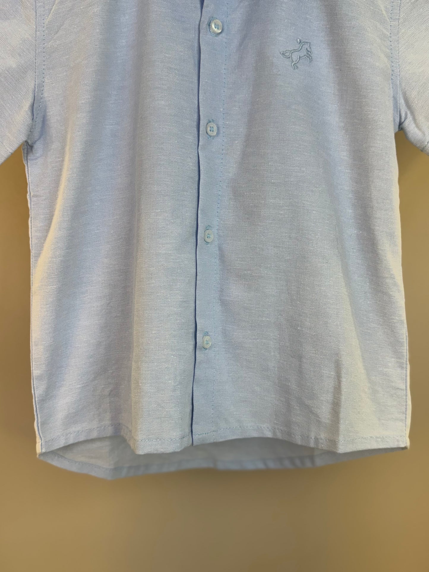 Camisa Infantil MC Oxfordine Azul - Dame