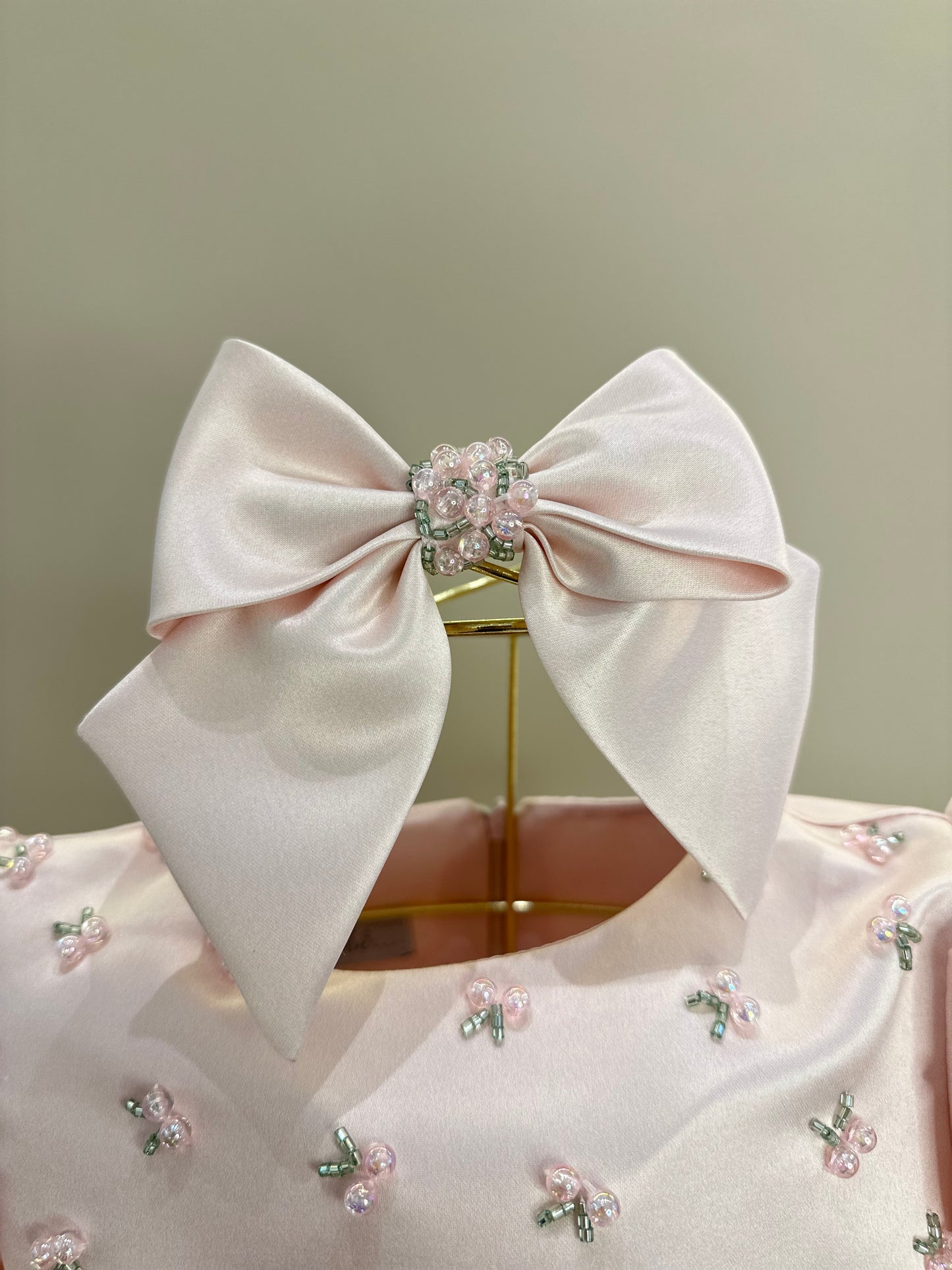 Vestido Infantil Festa Bordado Pêssego - Mio Bebê