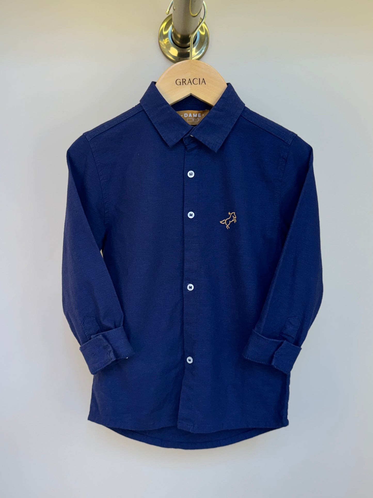 Camisa de linho marinho - Dame