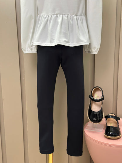 Conjunto Infantil Trio Blusa Comfy, Colete Tweed Molecotton e Legging Fly Tech Preta  - Infanti