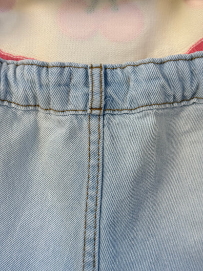 Conjunto Infantil Blusa Infantil Tricot Cerejas e  Shorts Jeans Com Pingente - Momi