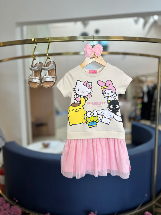 Vestido Infantil Hello Kitty e Amigos - Momi