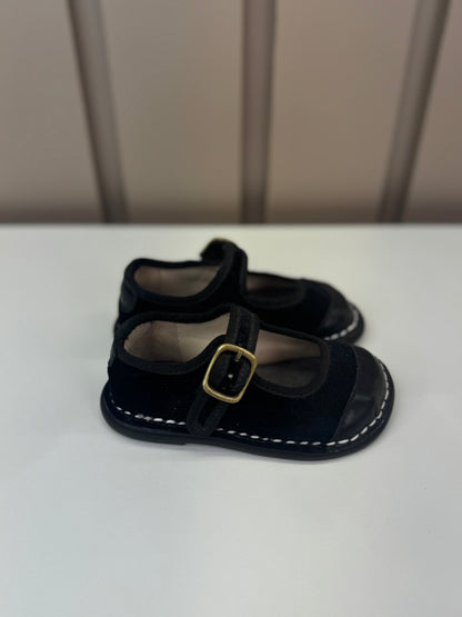 Sapato Espadrille Couro Veludo Petit Cheval