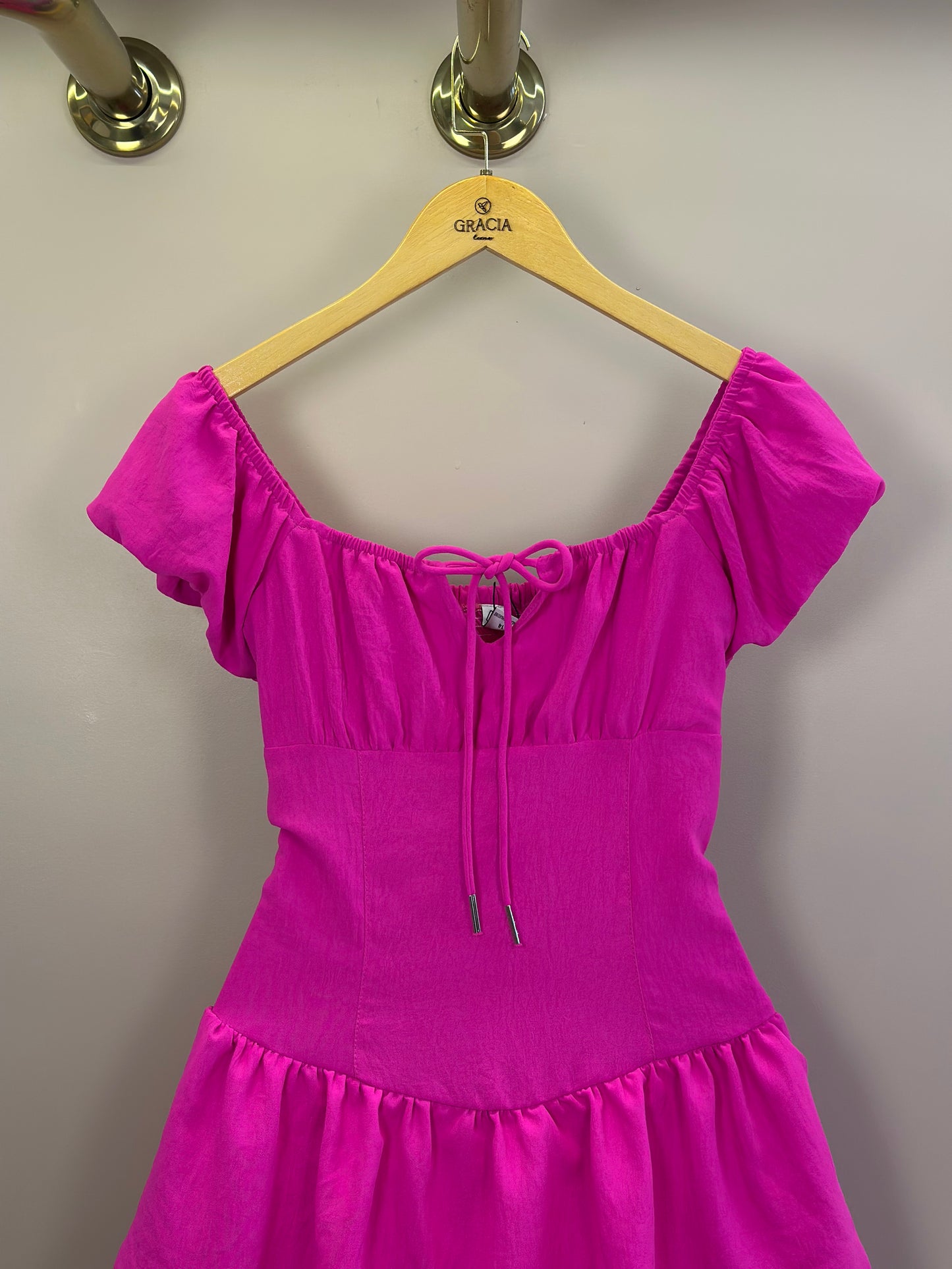 Vestido Teen Crepe Babados Pink - Two In