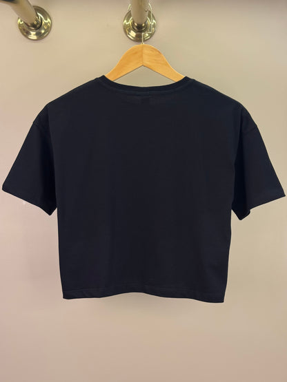 Conjunto Teen Camiseta Oversized e Saia-Shorts com Tachas Preta - Two In