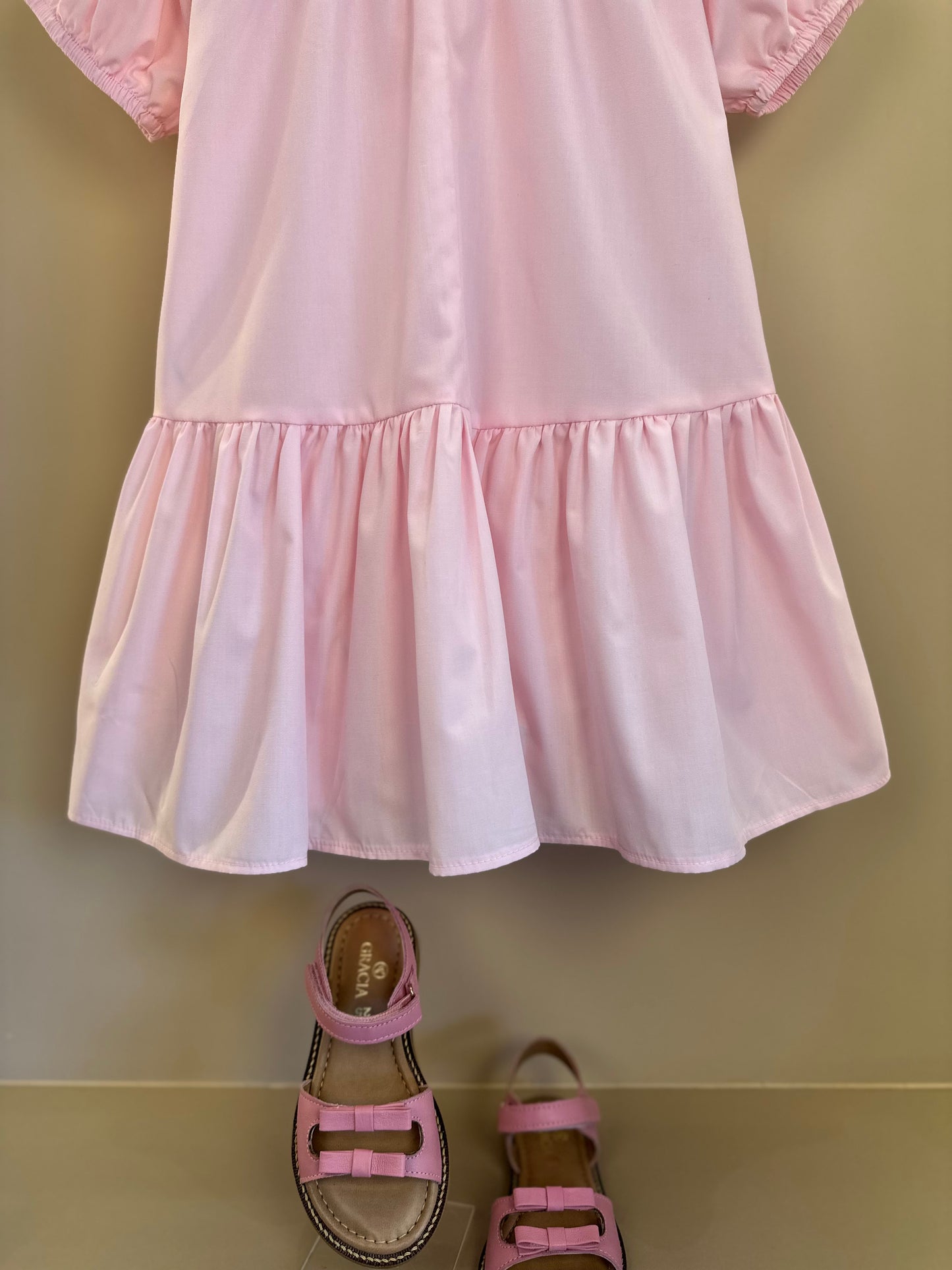 Vestido Infantil Gola Bordada Flores - Mon Sucre