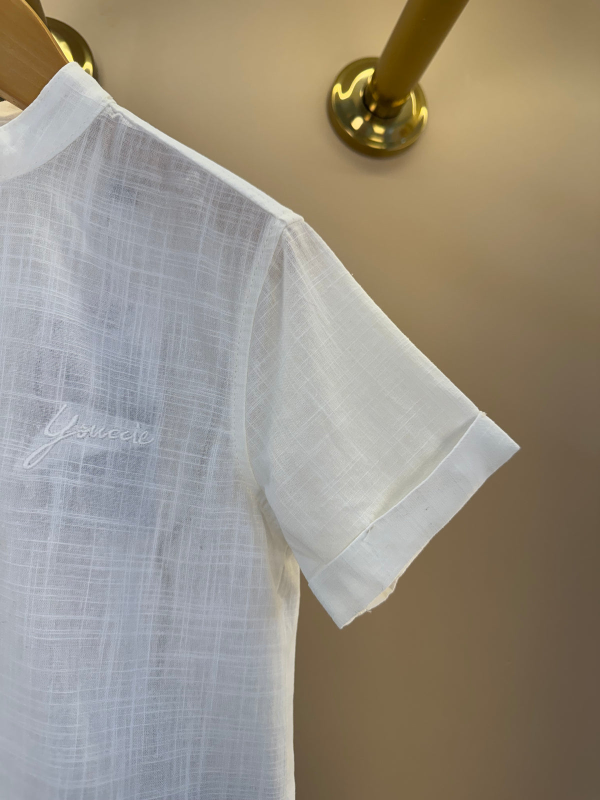 Conjunto Infantil Camisa Polo Off White e Bermuda - Youccie