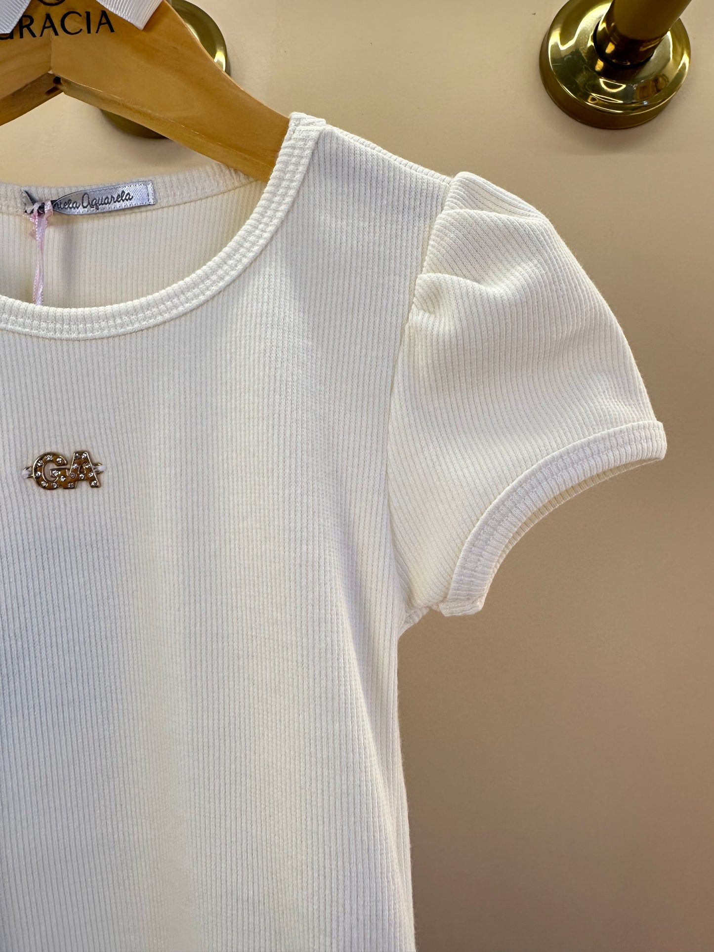Blusa Infantil Off White de Renda nas Laterais - Gabriela Aquarela