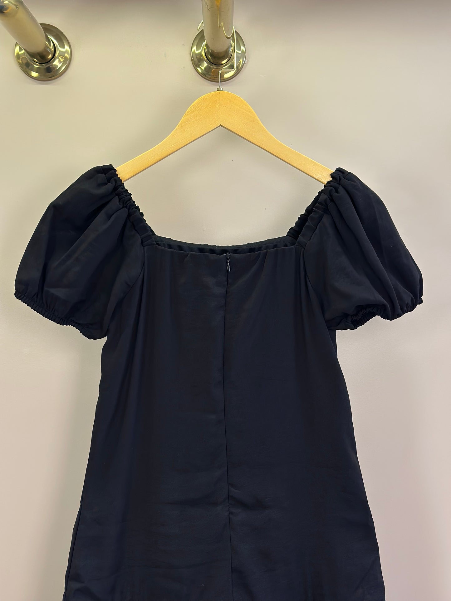 Vestido Teen Sarja Viscose Balonê Strass Preto - Two In