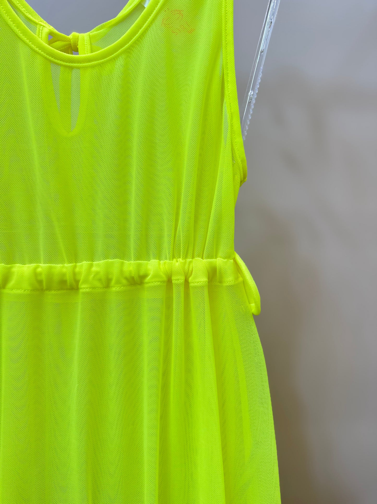 Vestido Infantil Larissa Tule Amarelo Fluor - Siri Kids