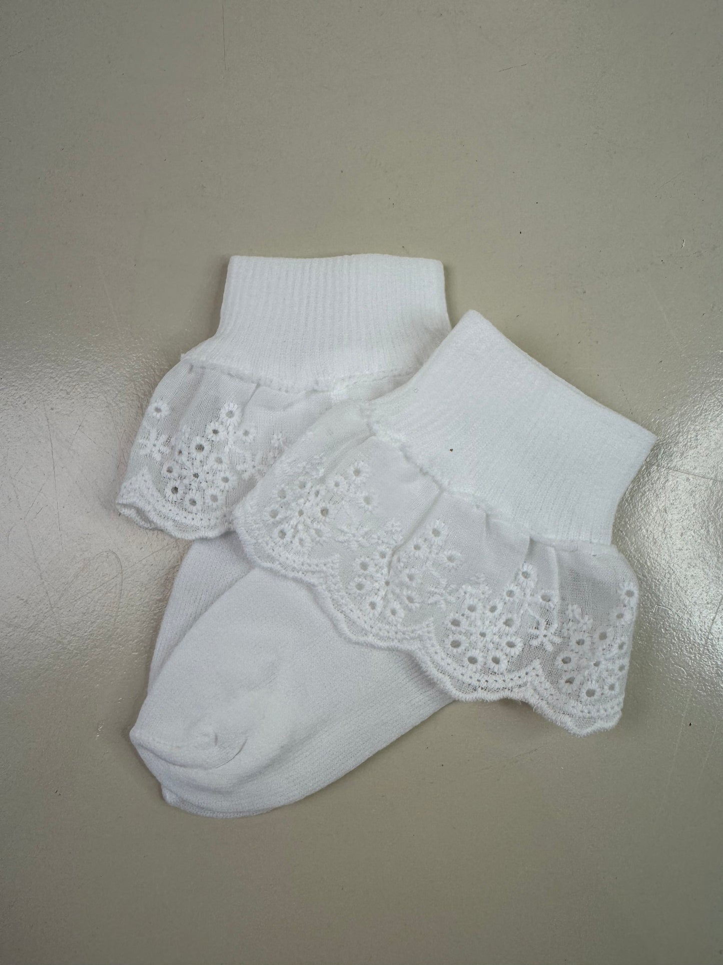 Meia Infantil Clássica Renda Branca - Roana