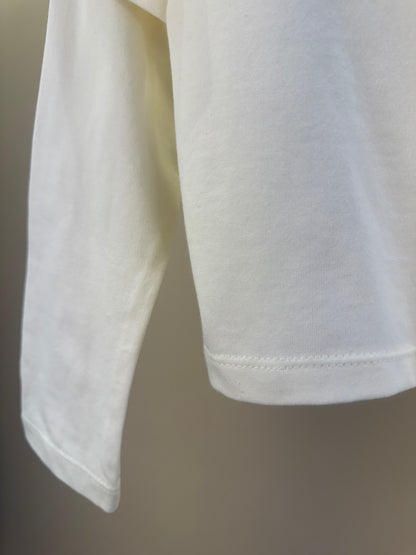 Blusa Infantil Manga Longa Com Laço Branca - Luluzinha