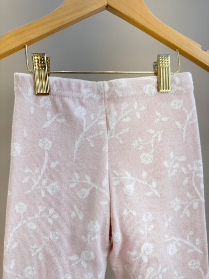 Legging Infantil Tricot Floral Rosa Mel - Pituchinhus