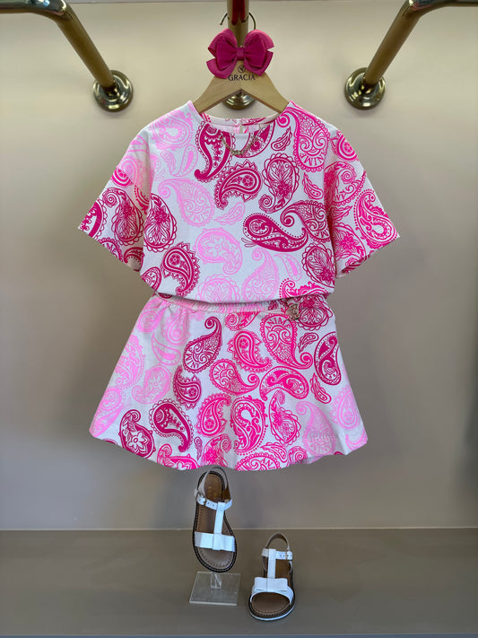 Conjunto Infantil Blusa e Saia Paisley ANM - Animê