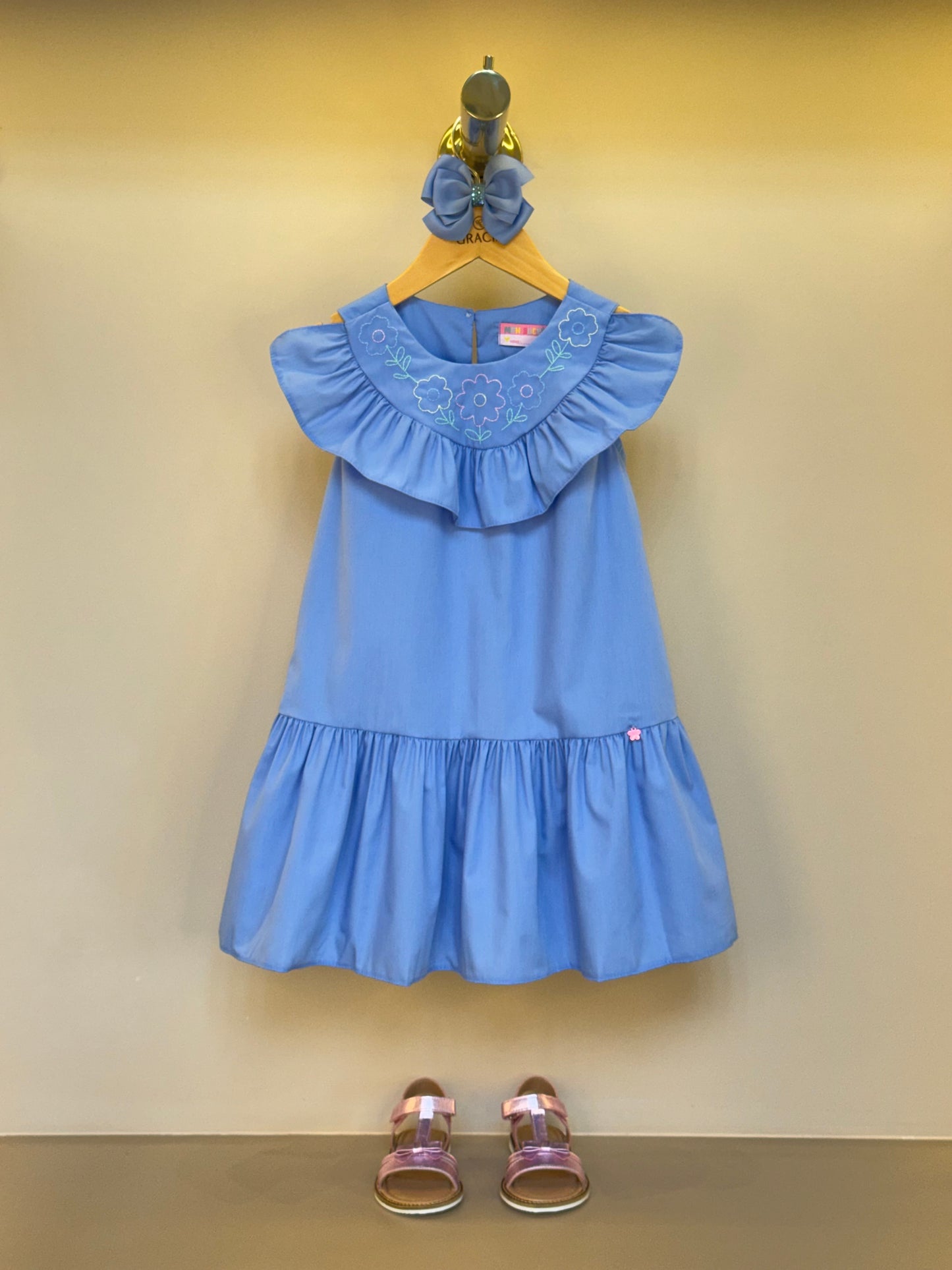 Vestido Infantil Tricoline Bordado - Mon Sucre