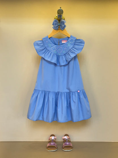 Vestido Infantil Tricoline Bordado - Mon Sucre