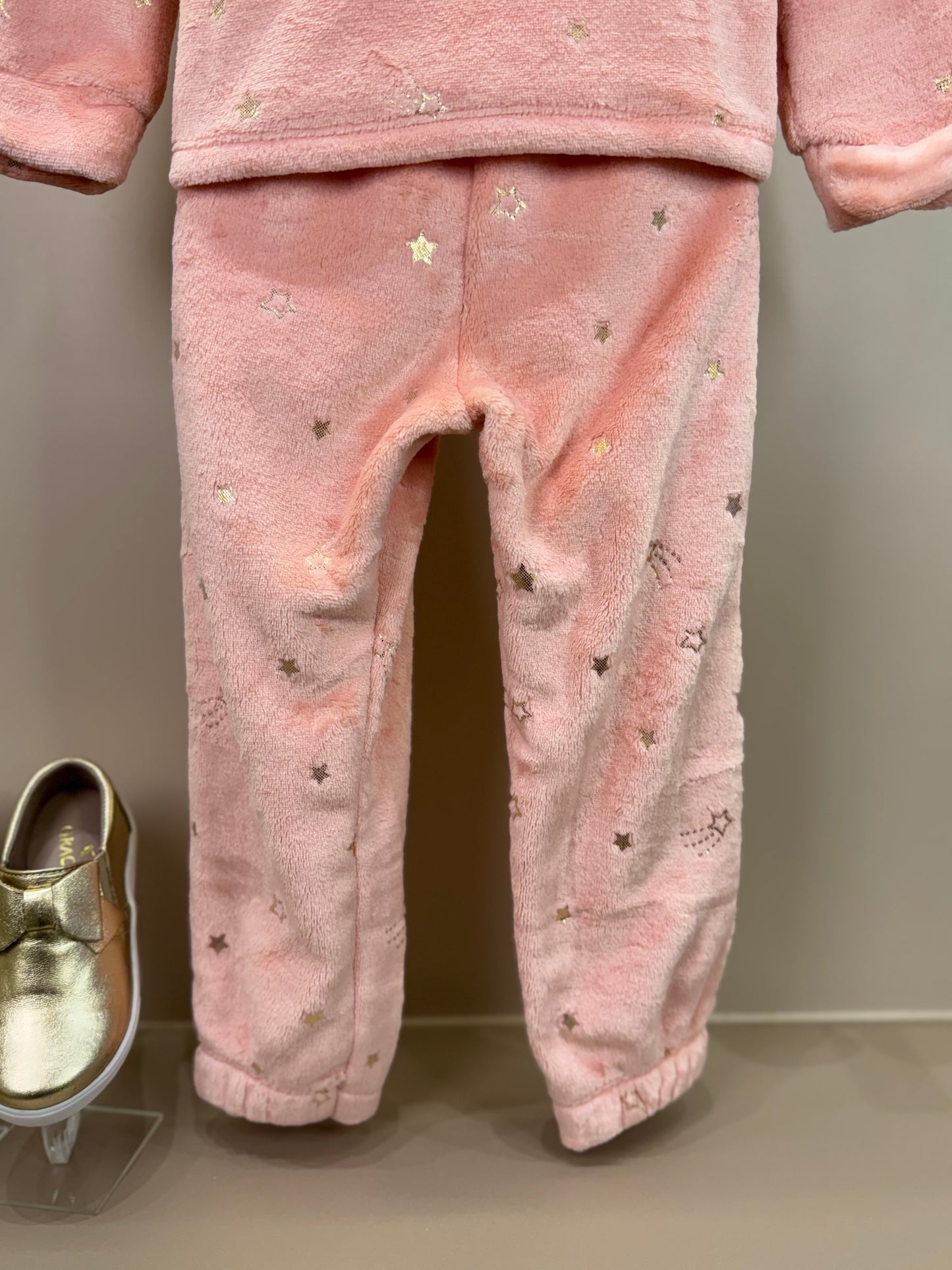 Pijama Infantil Blusão ML Ursinha e Calça Pelinho Foil Rosa Aloha - Infanti