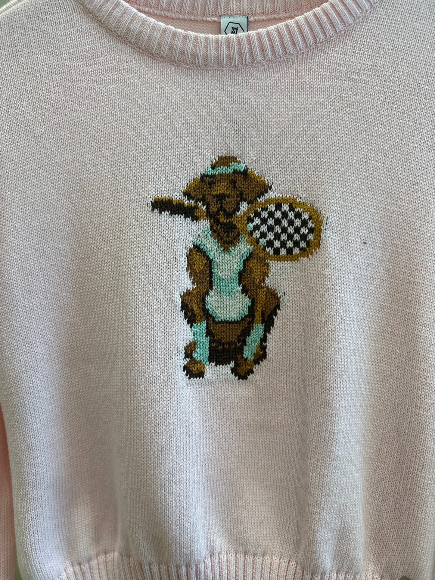 Conjunto Teen Blusa Suéter Tricot Dog Tennista E Calça Legging Cirrê com Bolsos Rosa  - Two In