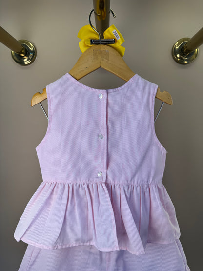Conjunto Infantil Blusa Com Aplicação de Flor Em Crochê e Shorts - Luluzinha