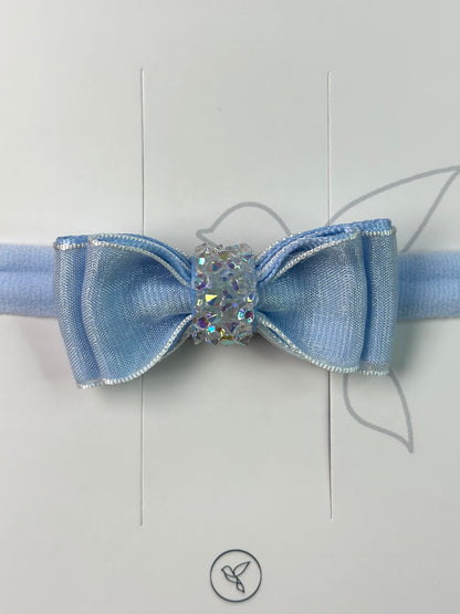 Faixinha Bebê Special Shine Organza Azul Claro - Gracia