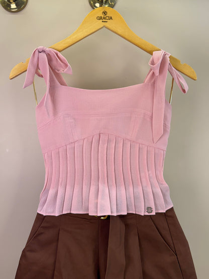 Conjunto Teen Blusa com Pregas e Shorts com Cinto - Two In