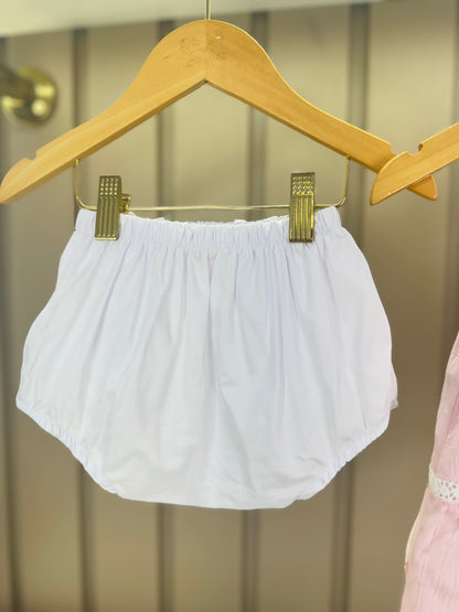Conjunto Bebê Bata Linho Multi Laços e Calcinha - Petit Cherie