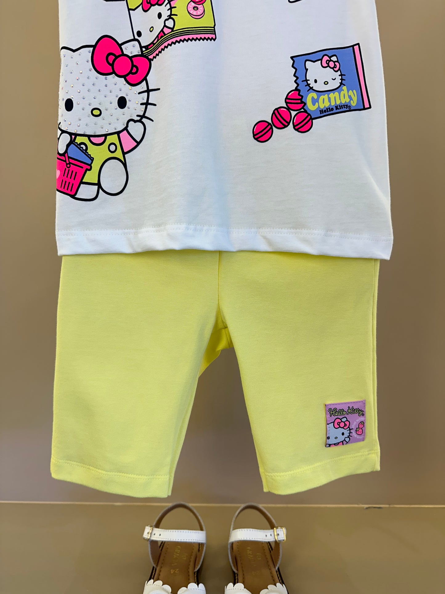 Conjunto Infantil Blusa Hello Kitty e Shorts Legging - Momi
