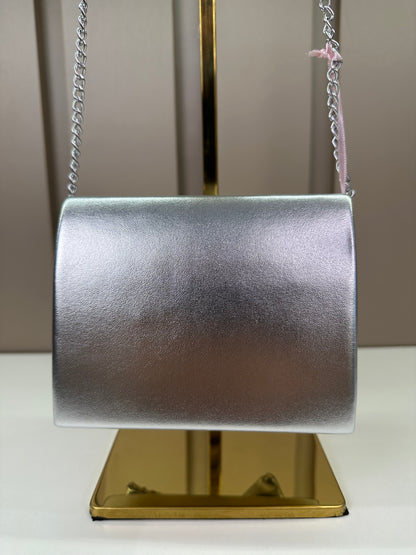 Bolsa Laço e Alça Corrente Prata - Gabriela Aquarela