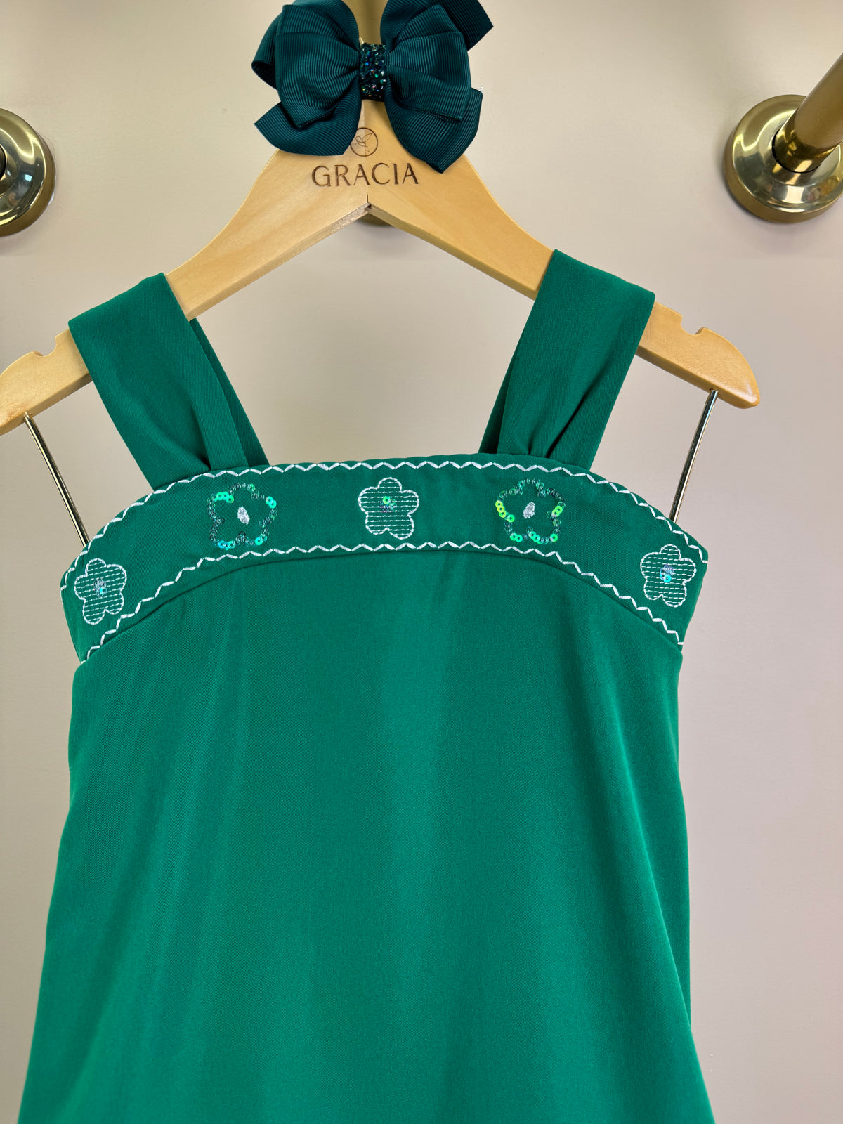 Vestido Infantil Trapézio Em Sarja Bordada - Mon Sucre