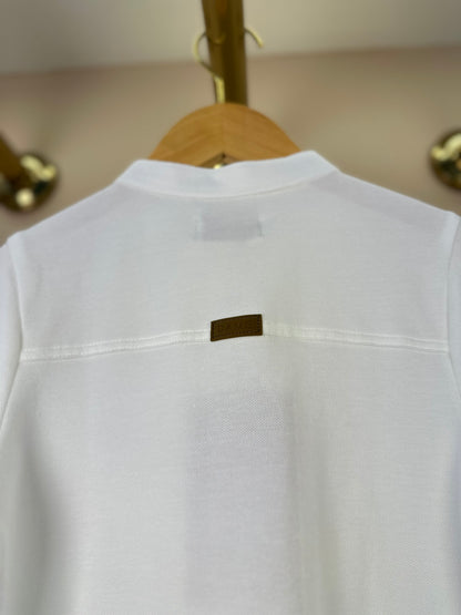 Polo Infantil  Piquet Cavalo Bordado Off White - Dame