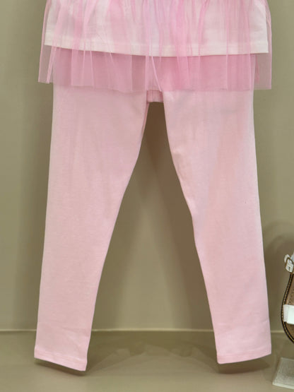 Conjunto Infantil Blusa Flor Tule e Legging - Mon Sucre