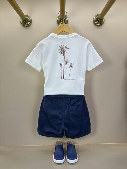Camiseta Infantil Algodão Style Coqueiros Off White - Dudes