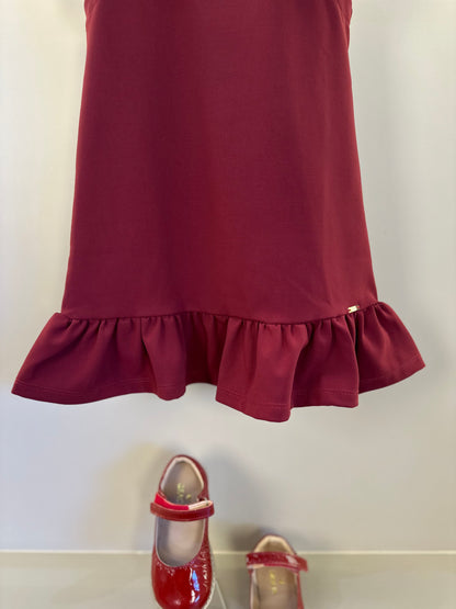 Vestido Infantil Jumper Algodão Manga Laço Vermelho - Beabá