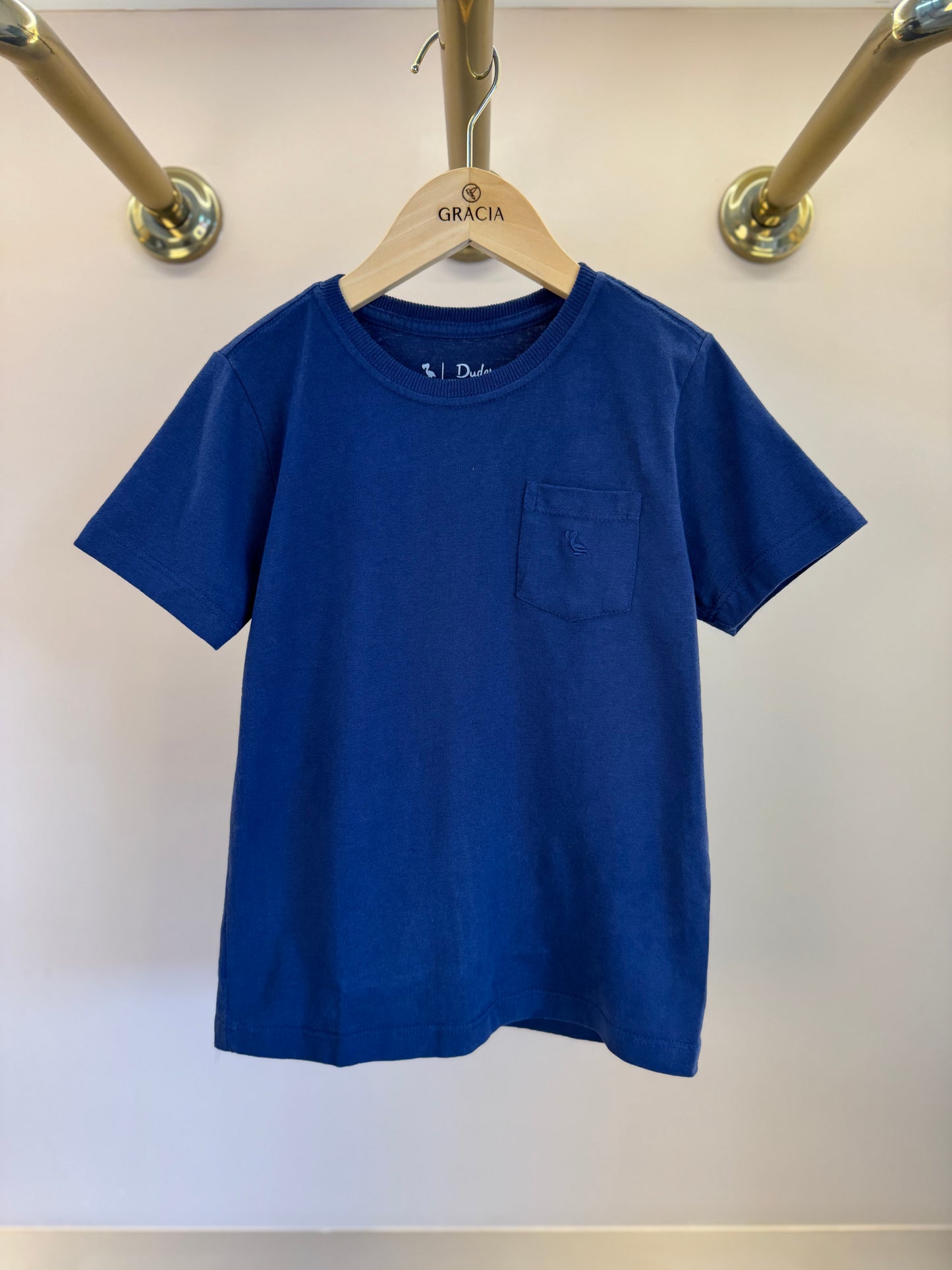 Camiseta Infantil Bolso Algodão MC Marinho - Dudes