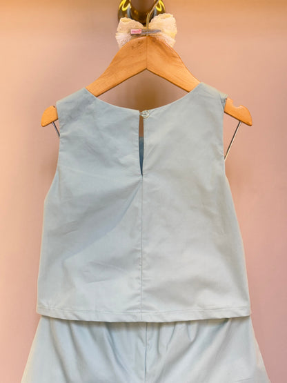 Conjunto Infantil Tricoline Blusa com Tule e Shorts - Petit Cherie