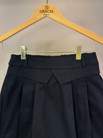 Saia-shorts Teen Sarja com Pregas Preta - Two In