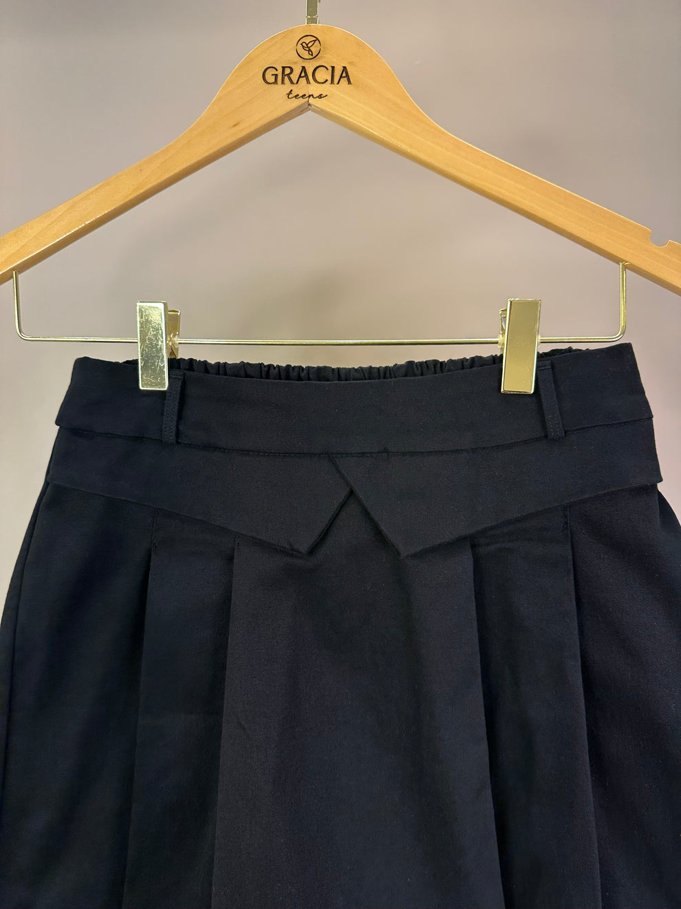 Conjunto Teen Blusa ML Tule Estrelas e Saia Sarja com Pregas Preta - Two In
