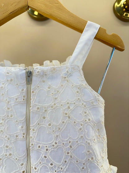 Vestido Infantil  Laise Coração e Rendinha na Pala -  Gabriela Aquarela