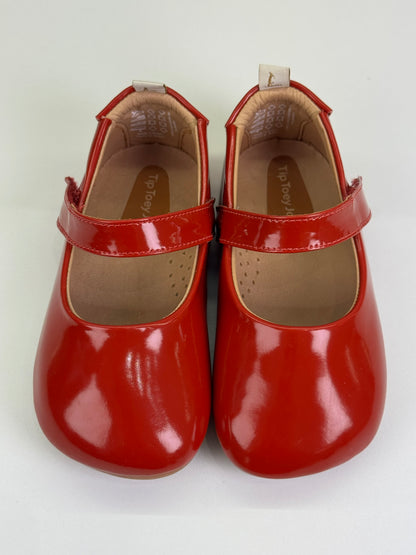 Sapatinho Bebê Dolly Couro Verniz Vermelho - Tip Toey Joey