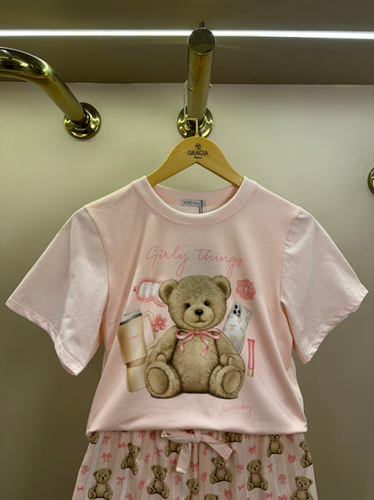 Pijama Teen Blusa e Short Rosa Claro - Vic Vick