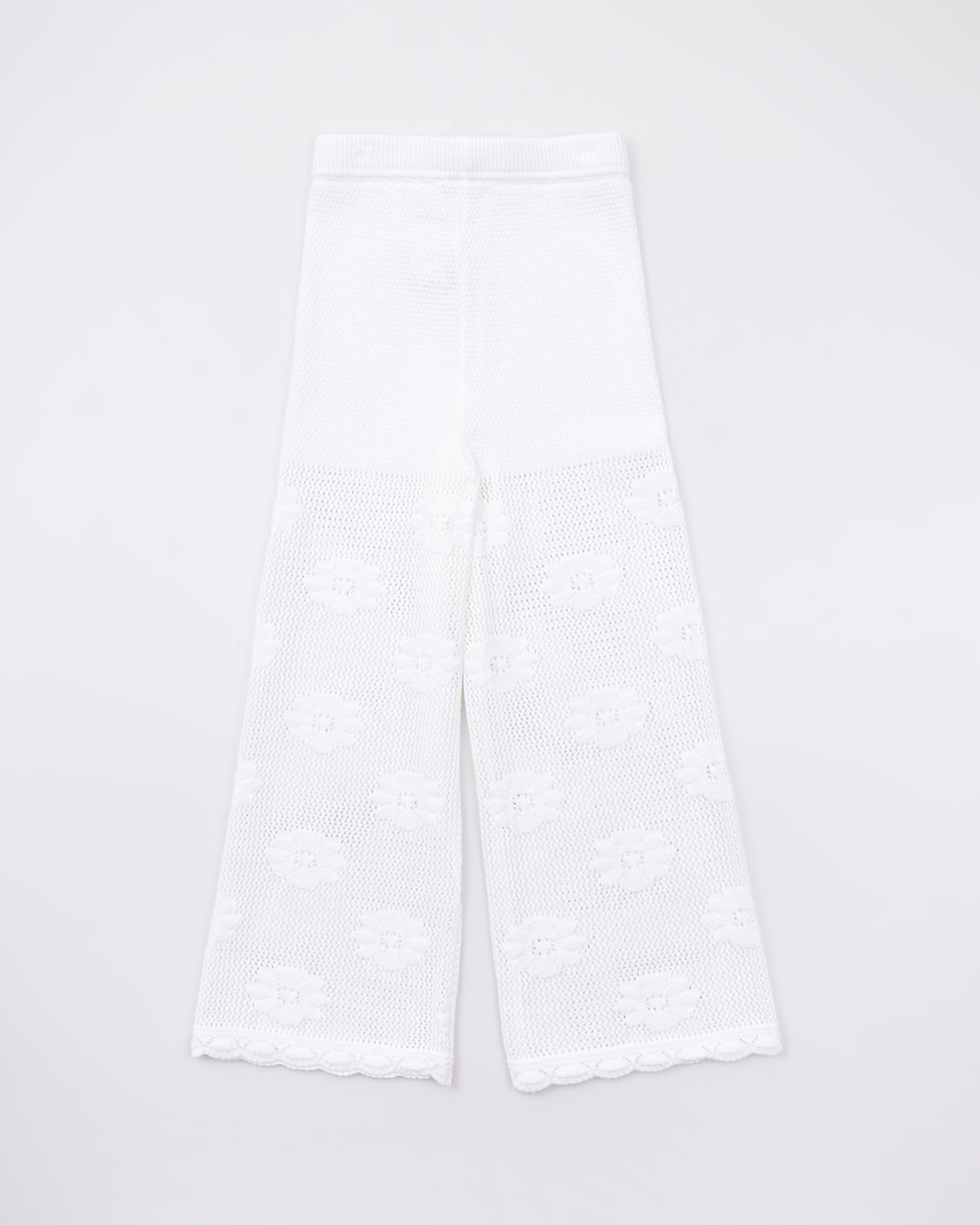 Calça Infantil Tricot Ponto Rendado Flores - Pituchinhus